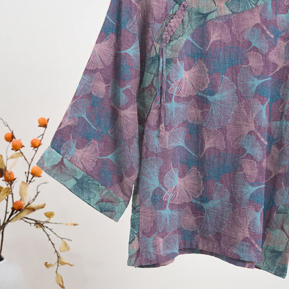 Pyjama-Set im chinesischen Stil mit Ginkgoblatt - image 9