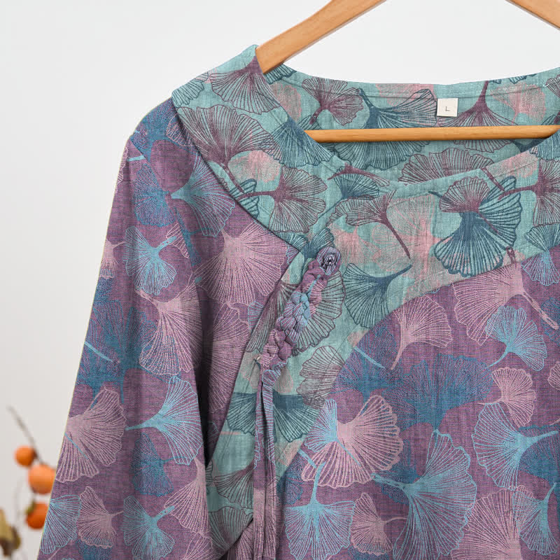 Pyjama-Set im chinesischen Stil mit Ginkgoblatt - image 8