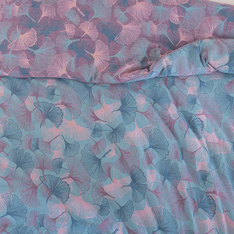 Wendbare Tagesdecke aus Baumwollgaze mit Ginkgoblatt-Motiv - image 14