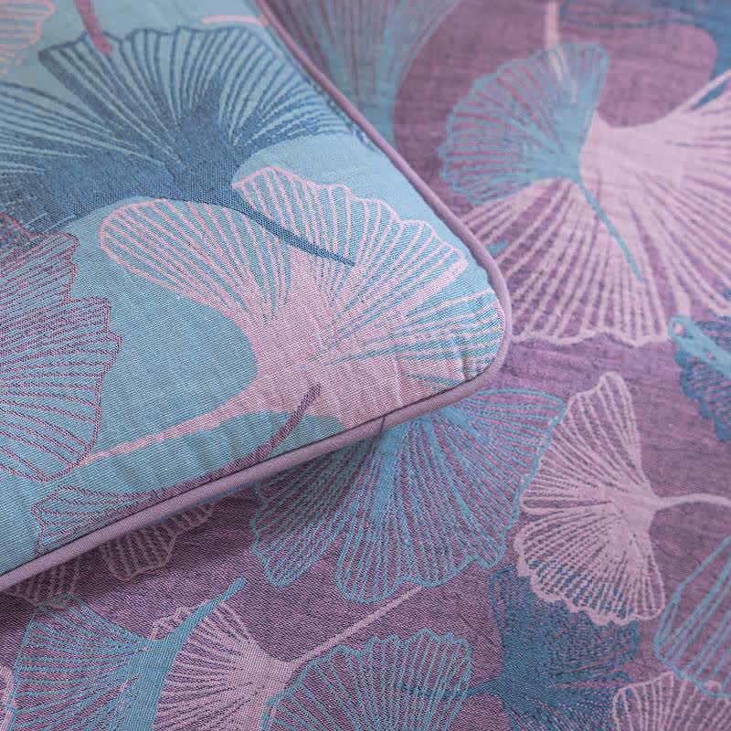 Wendbare Tagesdecke aus Baumwollgaze mit Ginkgoblatt-Motiv - image 18