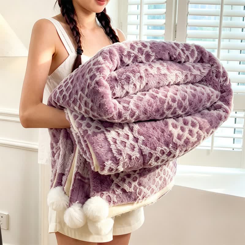 Wende-Überwurfdecke mit Karomuster - Lila - 79" x 91" - image 36
