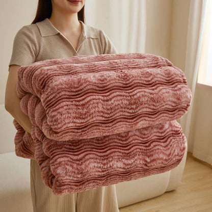 Weiche, flauschige Plüschdecke mit Wellenmuster - Rot - 79" x 91" - image 0