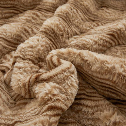 Weiche, flauschige Plüschdecke mit Wellenmuster - image 14