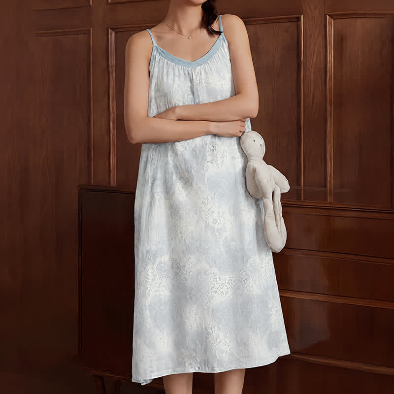Lavendelfarbenes, ärmelloses Loungekleid mit V-Ausschnitt - image 4