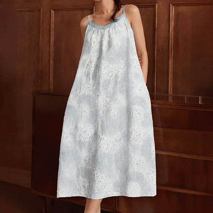 Lavendelfarbenes, ärmelloses Loungekleid mit V-Ausschnitt - image 5