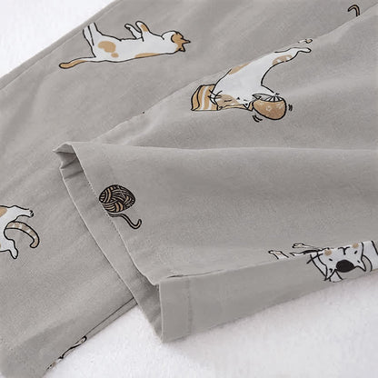 Partner-Kimono aus Baumwolle mit Katzenmotiven - image 11