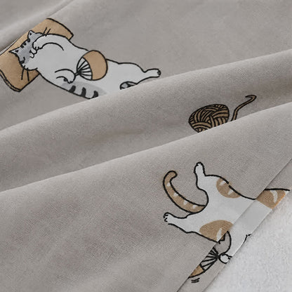Partner-Kimono aus Baumwolle mit Katzenmotiven - image 17