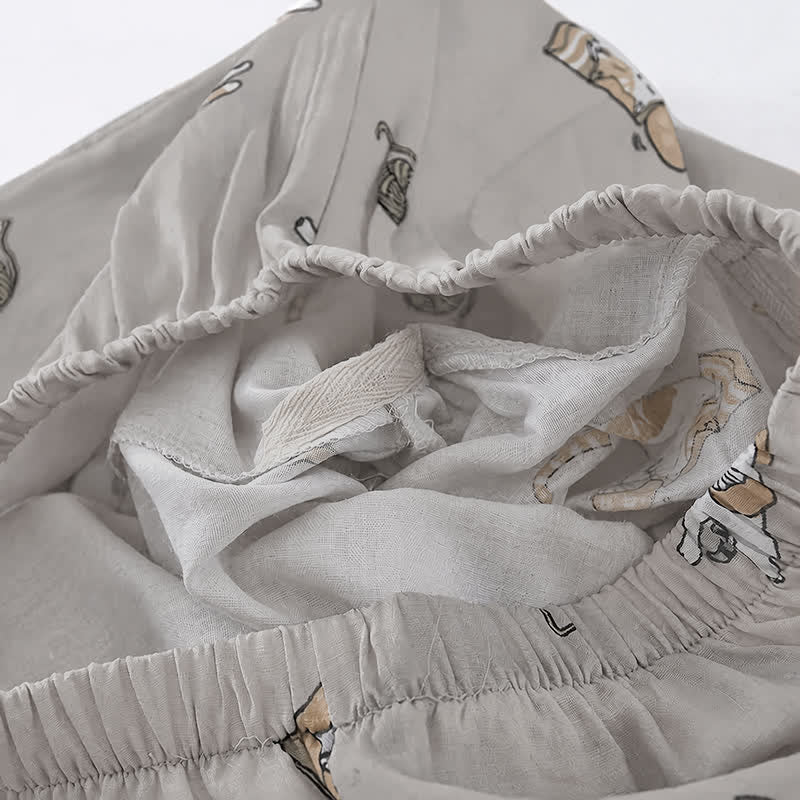 Partner-Kimono aus Baumwolle mit Katzenmotiven - image 13