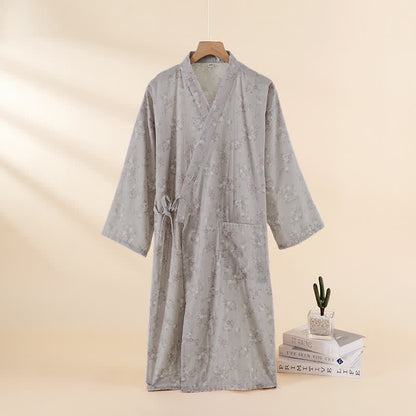 Nachthemd aus geblümtem Baumwollgaze, ideal als Hauskleidung - Lila - XL - image 5