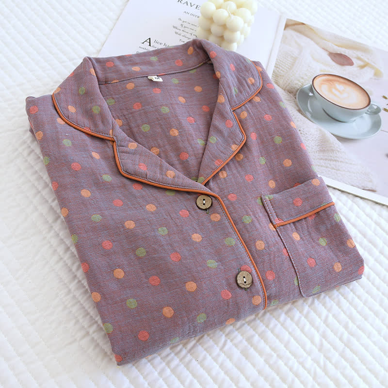 Verspieltes Loungewear-Set aus Baumwollgaze mit Punkten - image 3
