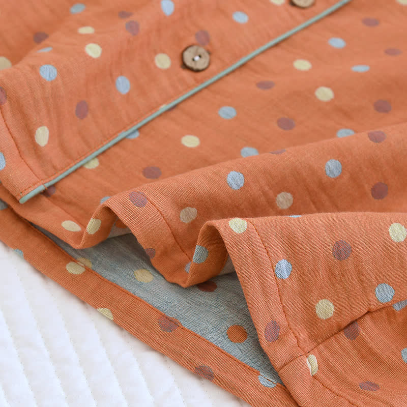 Verspieltes Loungewear-Set aus Baumwollgaze mit Punkten - image 8
