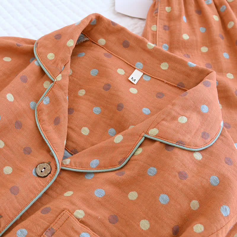 Verspieltes Loungewear-Set aus Baumwollgaze mit Punkten - image 7