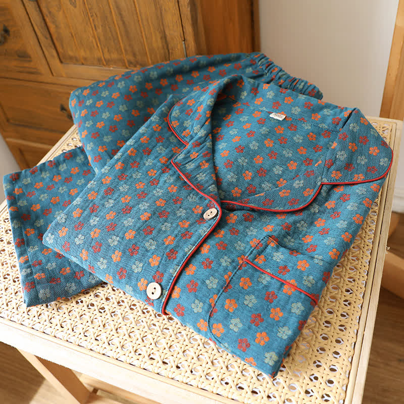 Pyjama-Set aus blauer Baumwolle - image 2