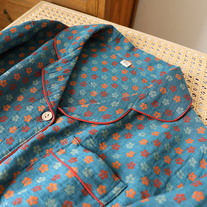 Pyjama-Set aus blauer Baumwolle - image 3