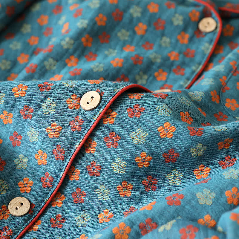 Pyjama-Set aus blauer Baumwolle - image 4