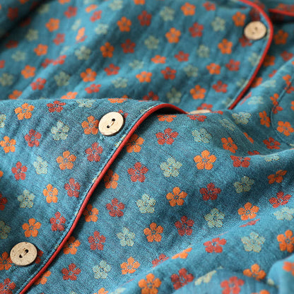 Pyjama-Set aus blauer Baumwolle - image 4