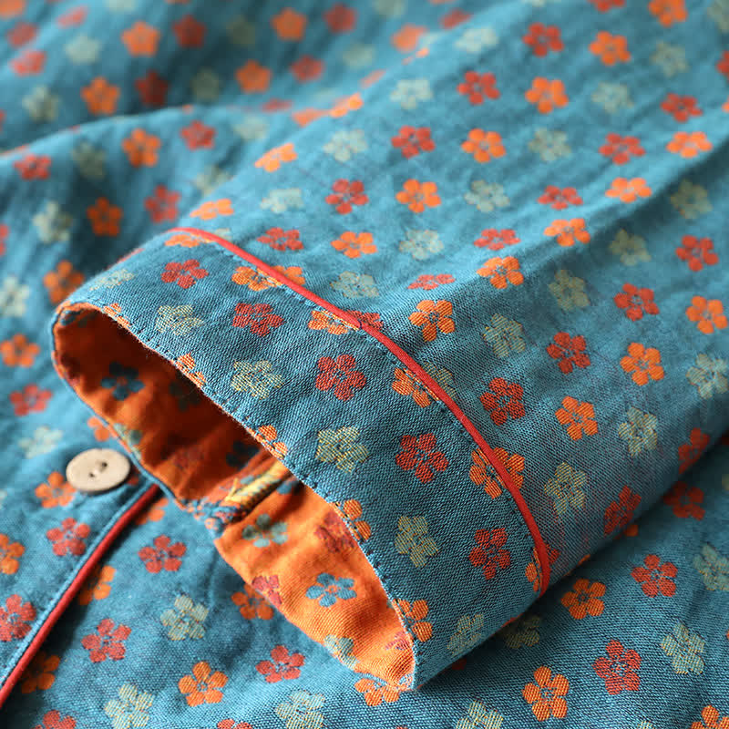 Pyjama-Set aus blauer Baumwolle - image 5