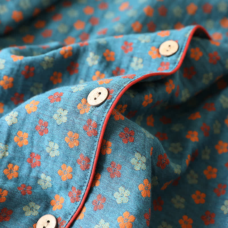 Pyjama-Set aus blauer Baumwolle - image 6