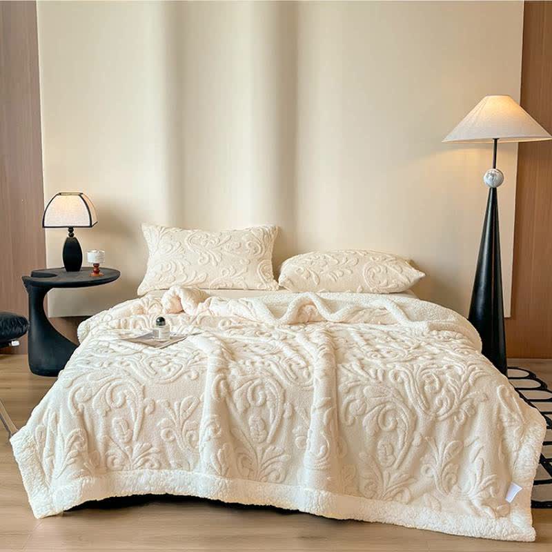 Geprägte, flauschige Sherpa-Überwurfdecke - image 1