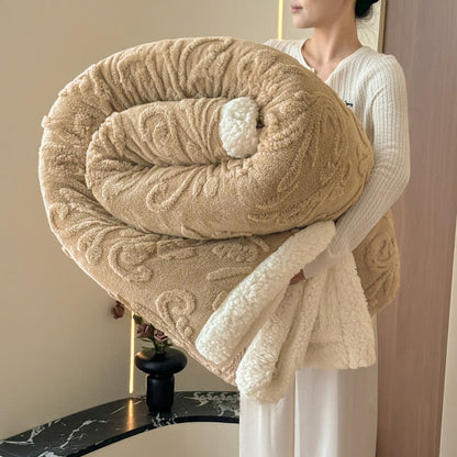 Geprägte, flauschige Sherpa-Überwurfdecke - Kamel - 200cm x 230cm - image 23