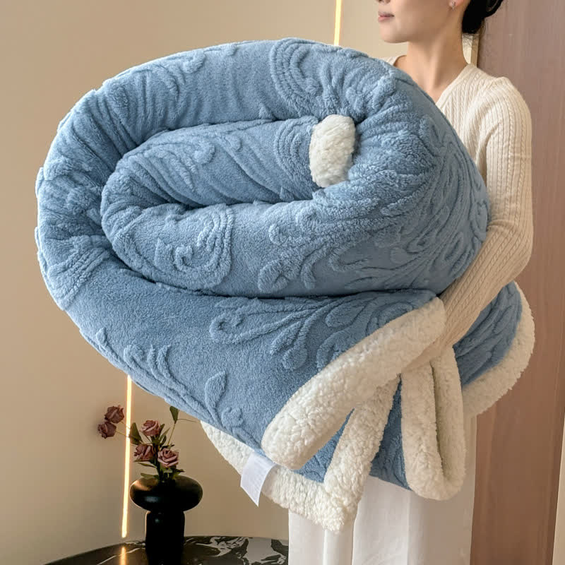 Geprägte, flauschige Sherpa-Überwurfdecke - Blau - 200cm x 230cm - image 18