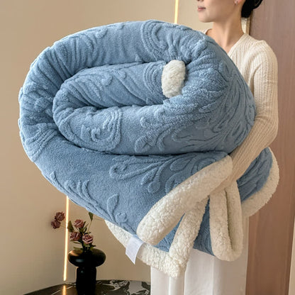 Geprägte, flauschige Sherpa-Überwurfdecke - Blau - 200cm x 230cm - image 18