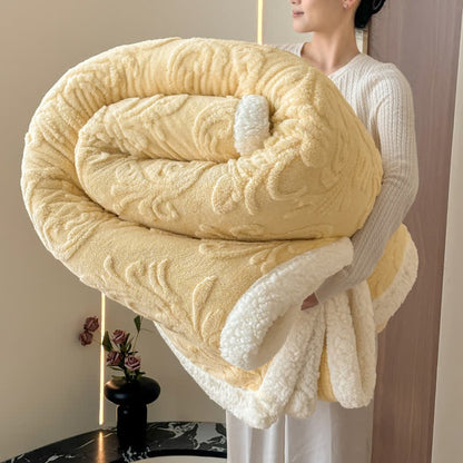 Geprägte, flauschige Sherpa-Überwurfdecke - Gelb - 200cm x 230cm - image 8