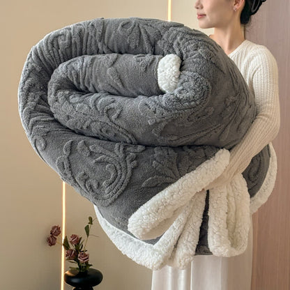 Geprägte, flauschige Sherpa-Überwurfdecke - Dunkelgrau - 200cm x 230cm - image 13