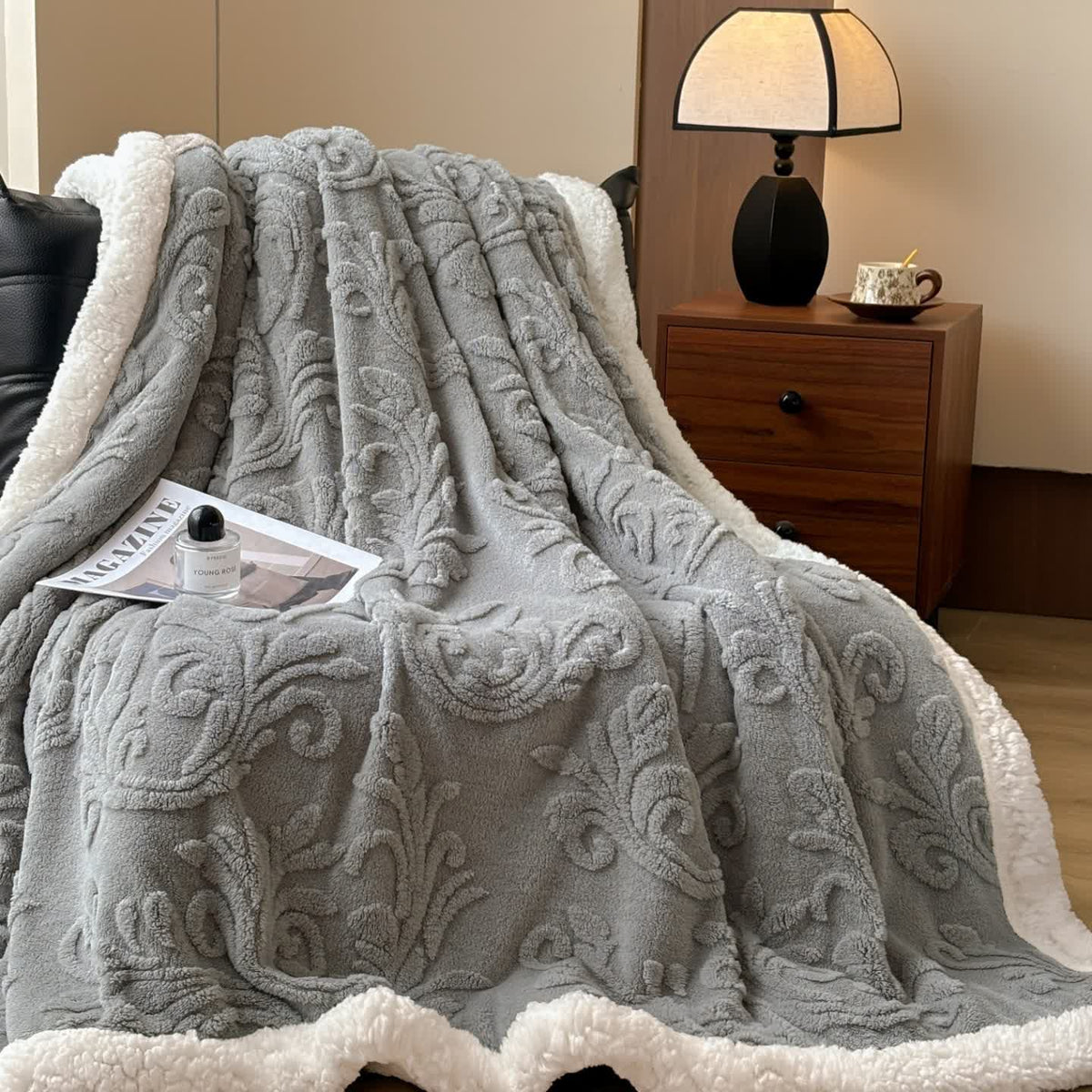Geprägte, flauschige Sherpa-Überwurfdecke - image 35