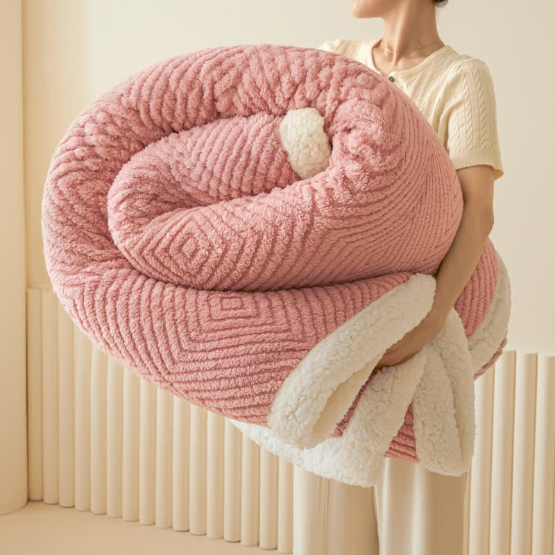 Sherpa-Überwurfdecke mit Rautenmuster - Rosa - 200cm x 230cm - image 15