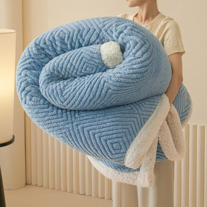 Sherpa-Überwurfdecke mit Rautenmuster - Blau - 200cm x 230cm - image 29
