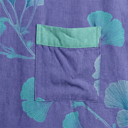 Kimono-Bademantel aus Baumwolle mit Ginkgoblatt-Motiv im Boho-Stil - image 4