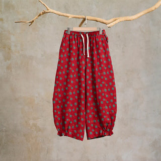 Baumwoll-Haremshose mit Polka-Dots - Rot - XL - image 0