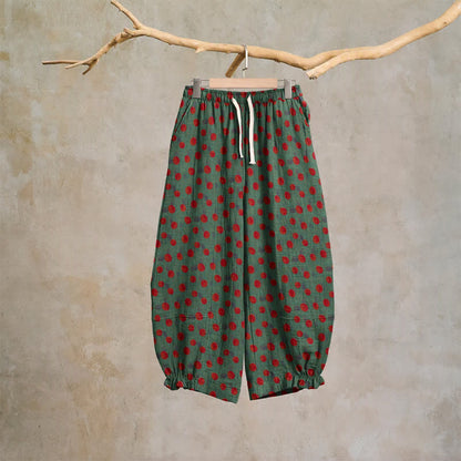 Baumwoll-Haremshose mit Polka-Dots - Grün - XL - image 6