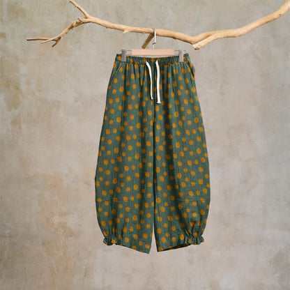 Baumwoll-Haremshose mit Polka-Dots - Dunkelgrün - XL - image 12