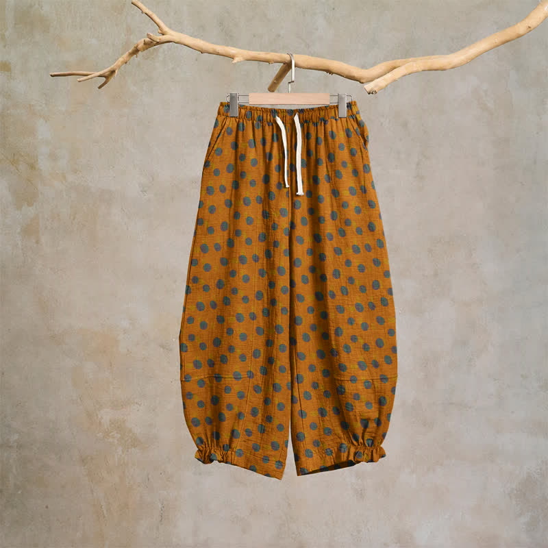 Baumwoll-Haremshose mit Polka-Dots - Gelb - XL - image 18