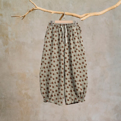 Baumwoll-Haremshose mit Polka-Dots - Beige - XL - image 30
