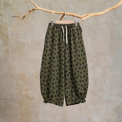 Baumwoll-Haremshose mit Polka-Dots - Grau & Grün - XL - image 42