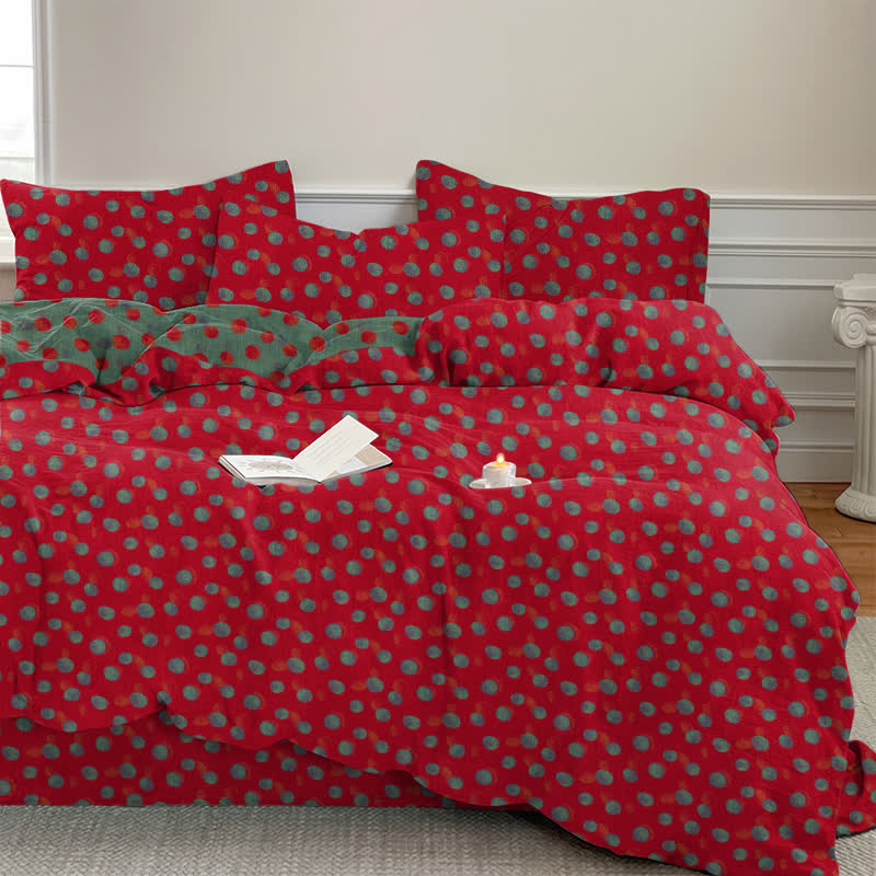 Wendebettwäsche-Set aus Baumwolle mit Polka-Dots - image 1