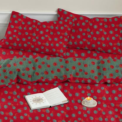 Wendebettwäsche-Set aus Baumwolle mit Polka-Dots - Rot - 2 Kissenbezüge - 50cm x 50cm x 37" - image 4