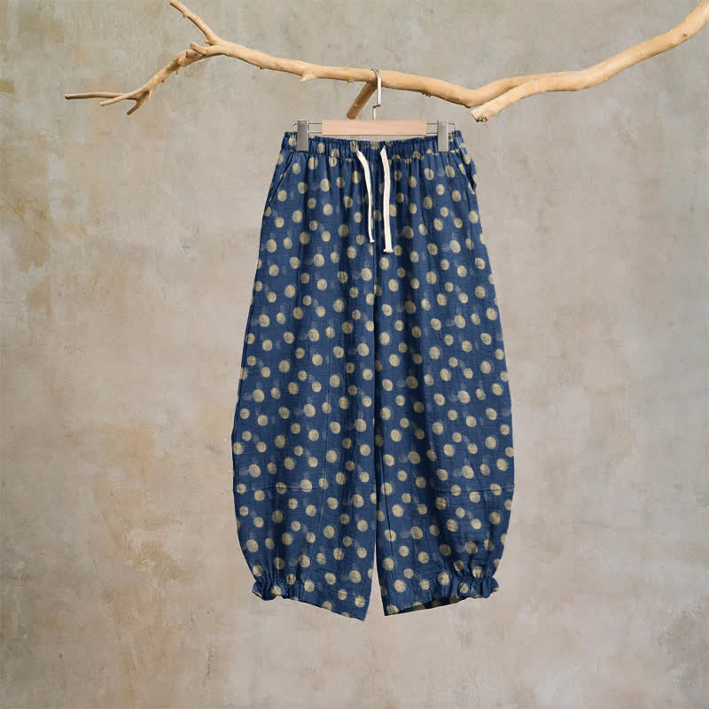 Baumwoll-Haremshose mit Polka-Dots - Blau - XL - image 48