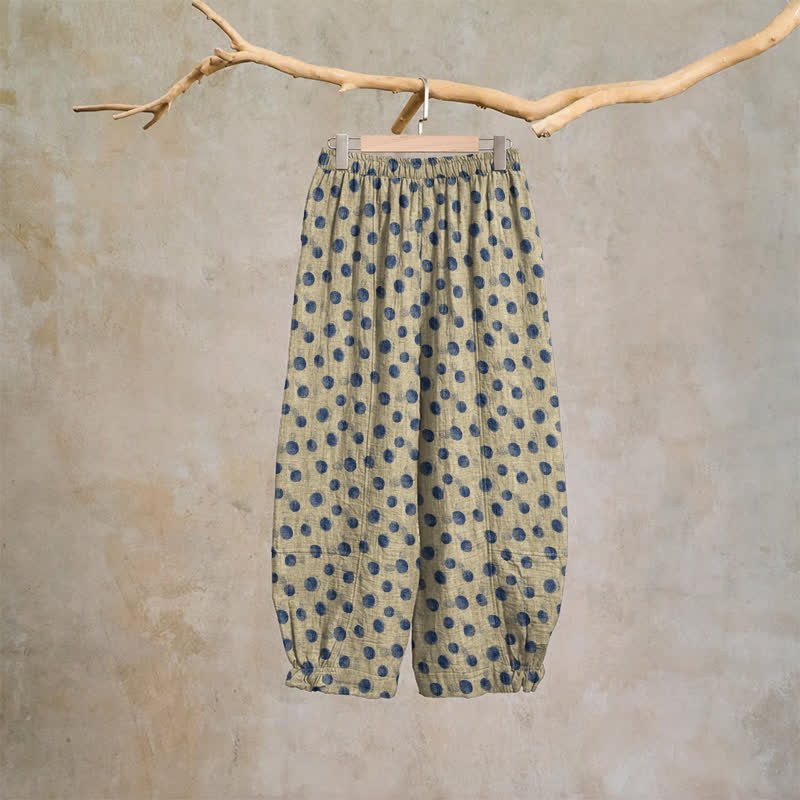 Baumwoll-Haremshose mit Polka-Dots - image 55