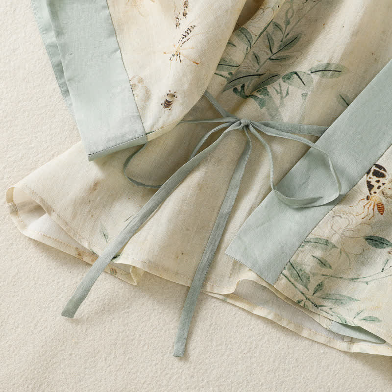 Kimono-Loungewear-Top mit Blumenmuster und Bindegürtel - image 5