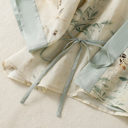 Kimono-Loungewear-Top mit Blumenmuster und Bindegürtel - image 5