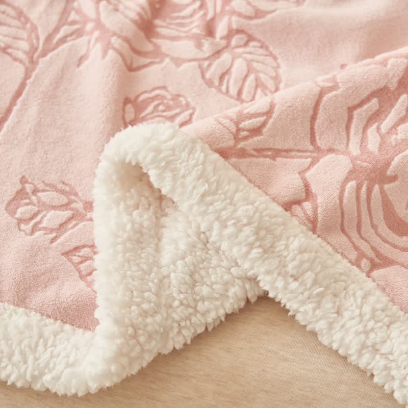 Kuschelige, romantische rosa Rosen-Überwurfdecke - image 8