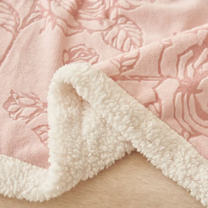 Kuschelige, romantische rosa Rosen-Überwurfdecke - image 8