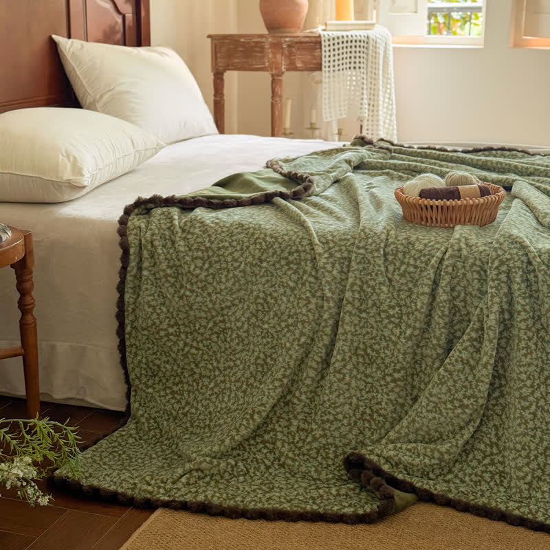 Dekorative Überwurfdecke mit ländlichem, zartem Blumenmuster - Grün - 150cm x 200cm - image 9