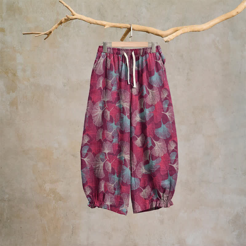 Entspannte Haremshose aus Ginkgo-Baumwolle - Fuchsie - XL - image 0