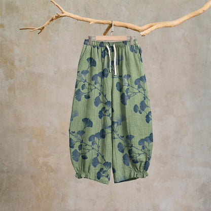Ginkgo-Baumwoll-Haremshose mit Taschen - Grün & Blau - XL - image 18