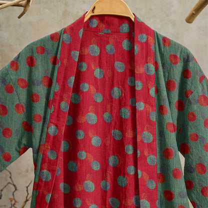 Vintage Kimono-Bademantel aus Baumwolle mit Polka-Dots - image 7